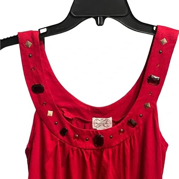 Red Gem Stone Tank Top
Size medium 
Color red
Condition like new - Picture 3 of 4